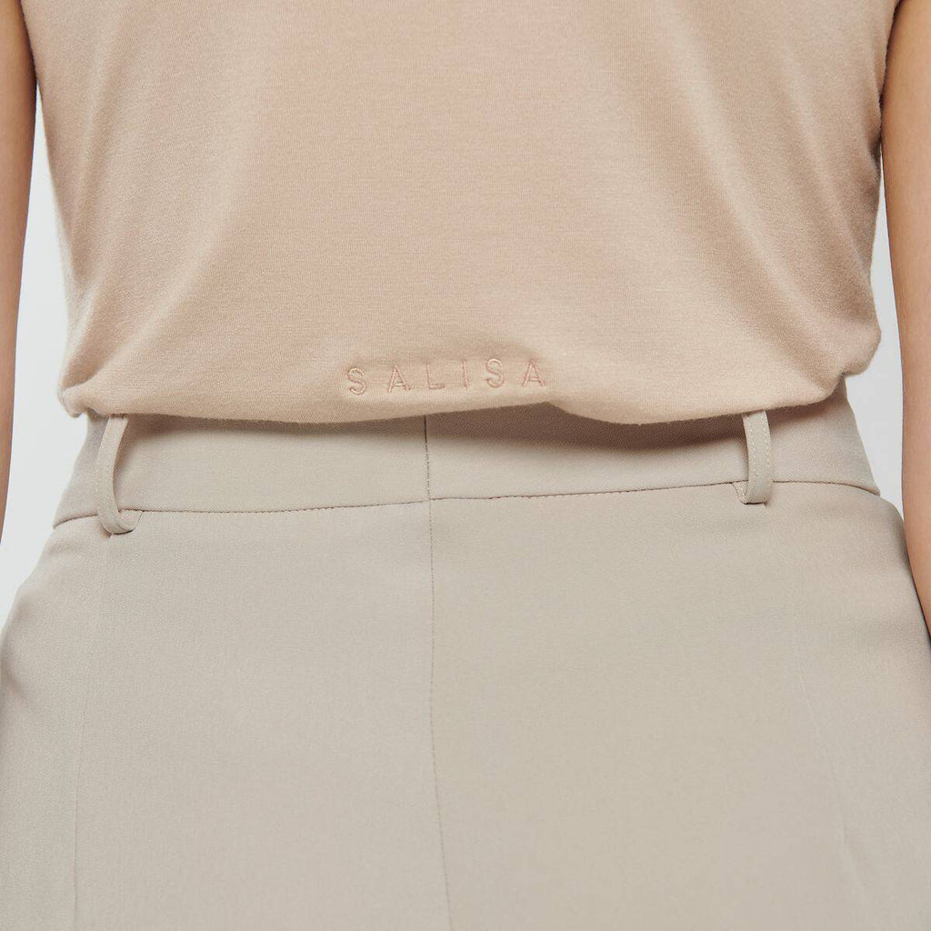 Basic Soft Modal T-SHIRT Logo Cream