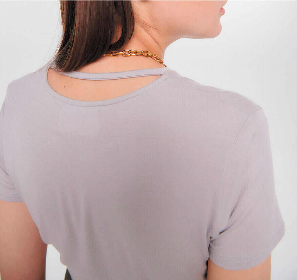 Basic Soft Modal T-SHIRT Logo Grey