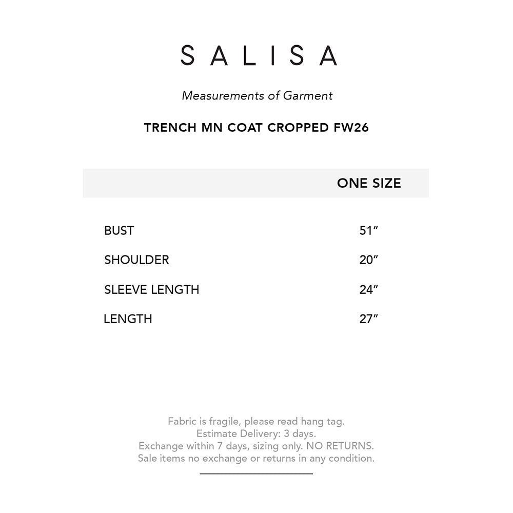TRENCH MN COAT CROPPED FW26