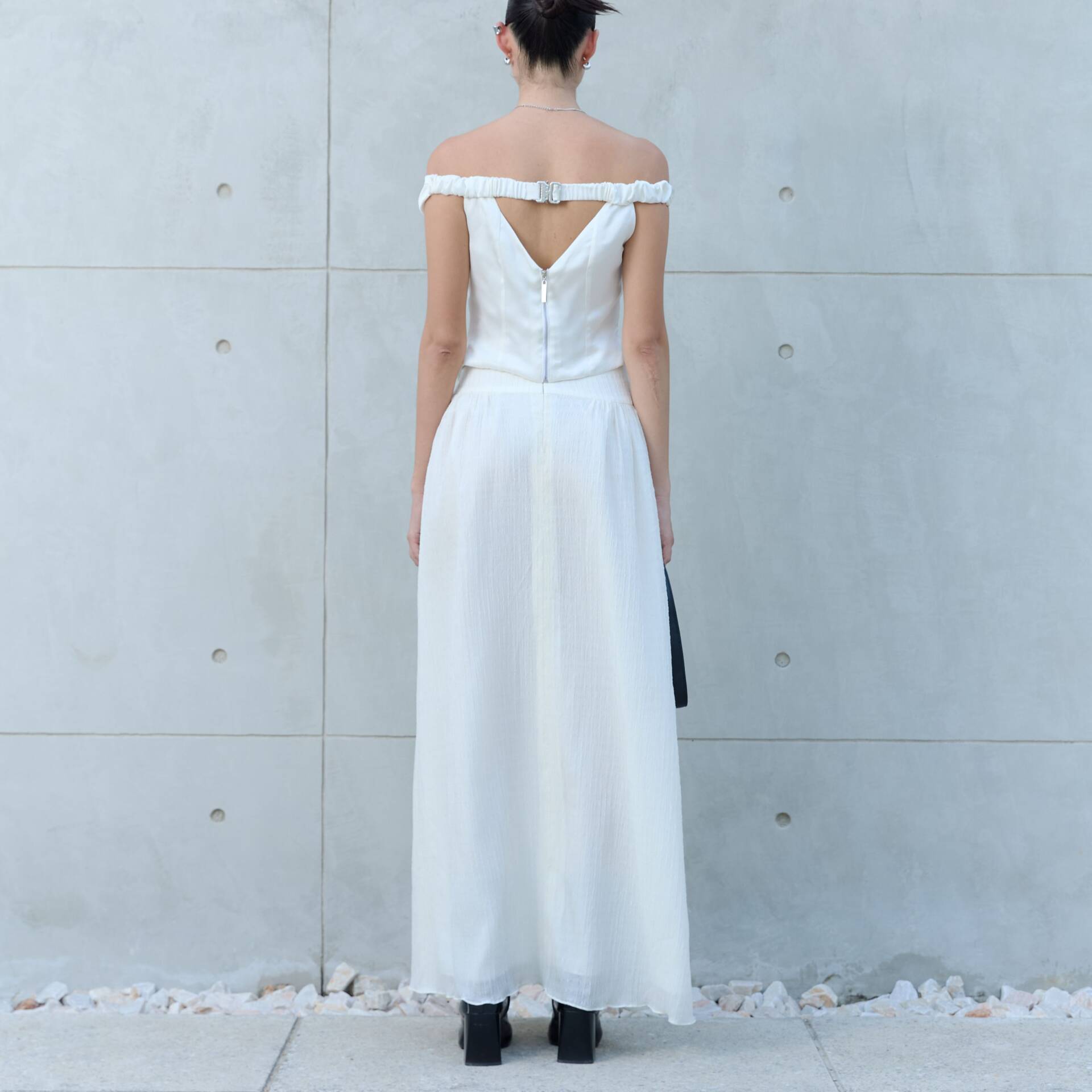 SKIRT RUCHED SS25 (Recycled Texture Fabric)