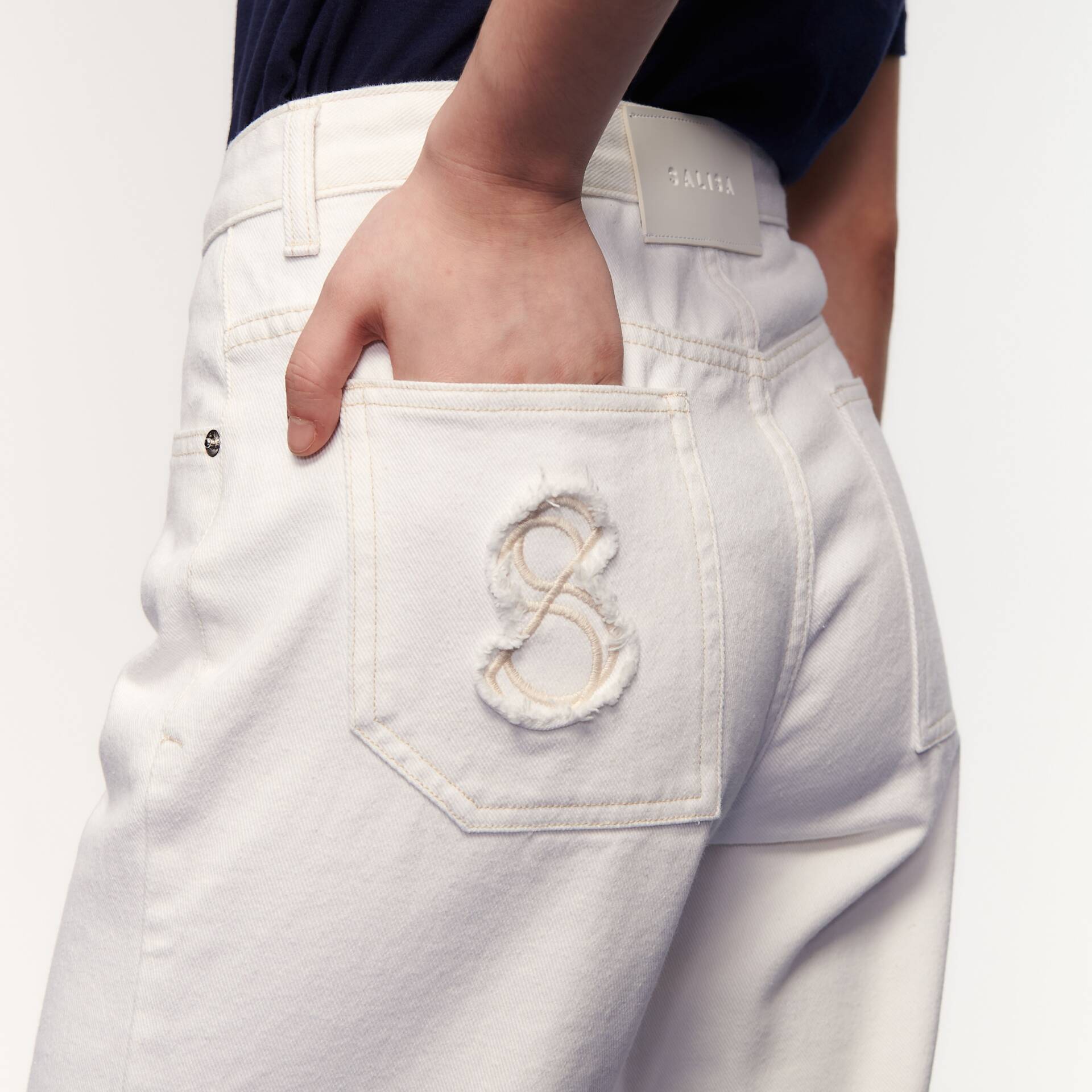 JEANS CUFF Mid-Rise Waist White