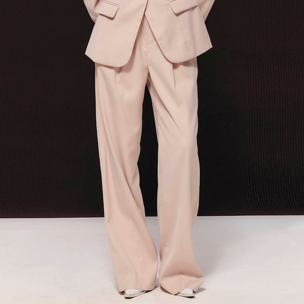 PANTS FW23 Pleated High Waist Work Pants Ivory