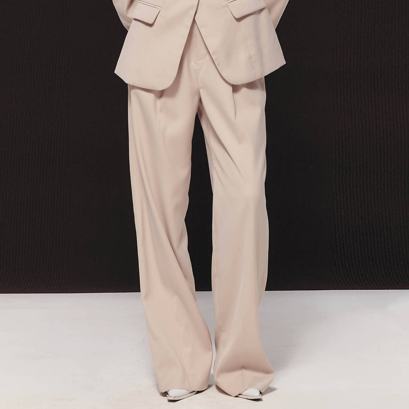 PANTS FW23 Pleated High Waist Work Pants Ivory
