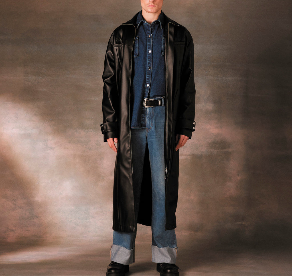 COAT PF24 Vegan Leather Black
