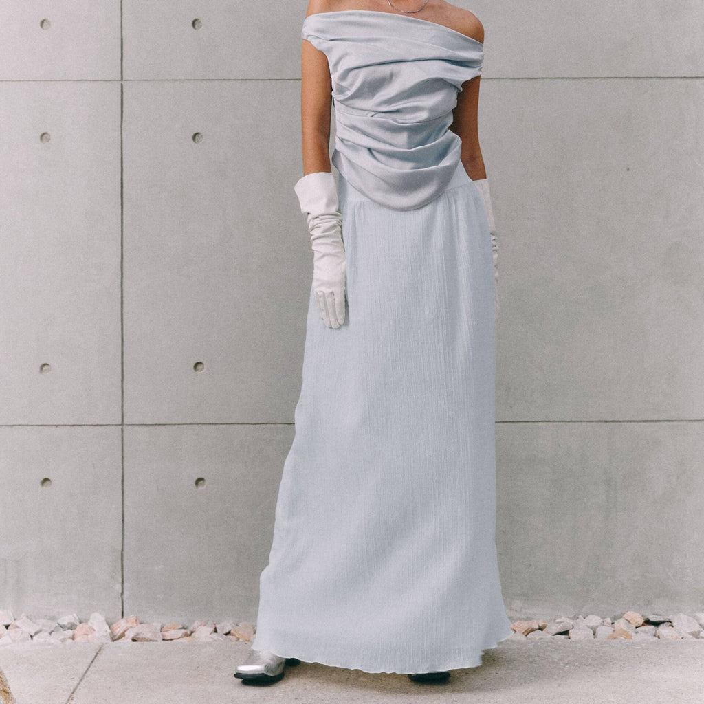 SKIRT RUCHED SS25 (Recycled Texture Fabric)