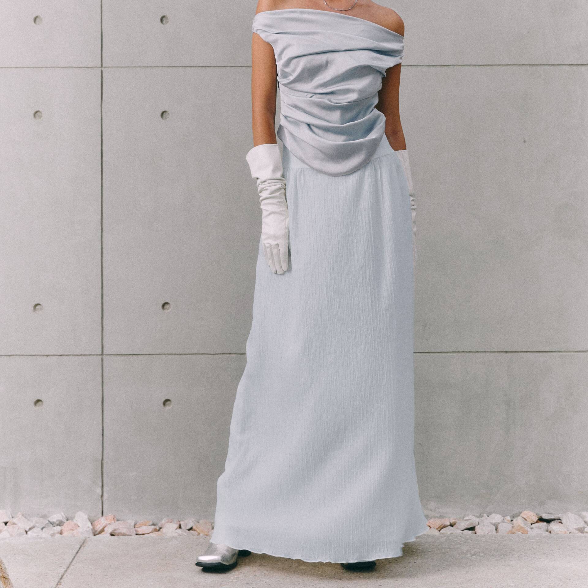 SKIRT RUCHED SS25 (Recycled Texture Fabric)