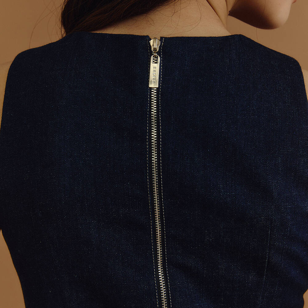 U-NECK DRESS PF25  Dark Denim