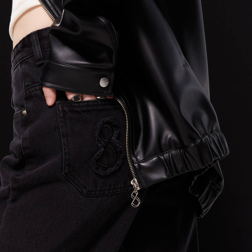 OVERSIZED BOMBER JACKET Vegan Leather