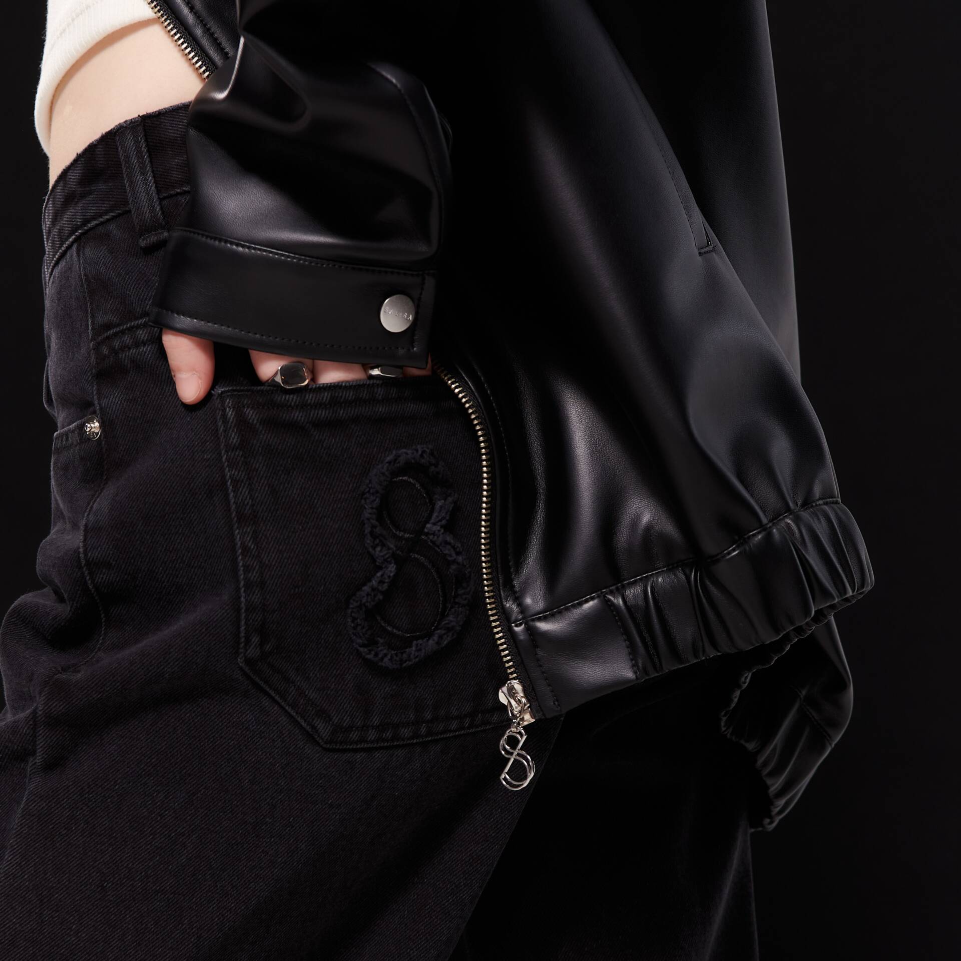 OVERSIZED BOMBER JACKET Vegan Leather