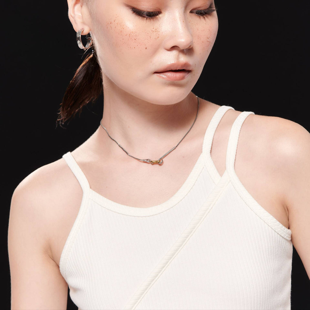 TANK 3 Straps Crop White