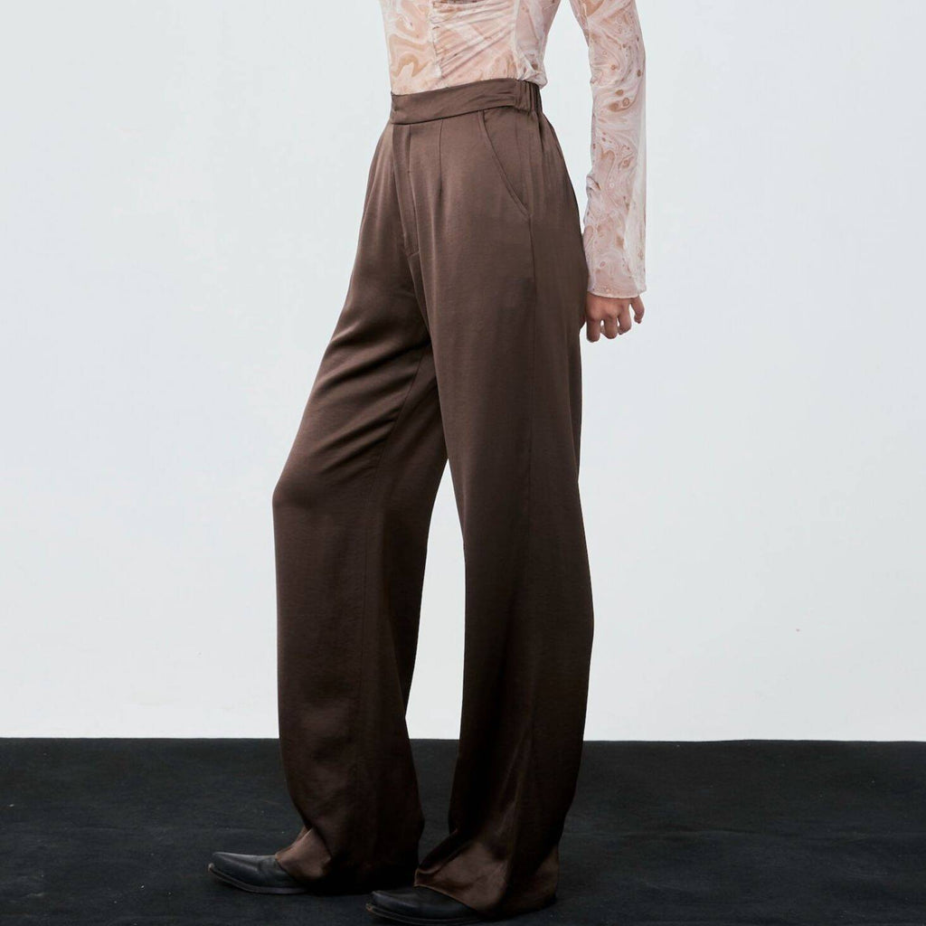 SATIN PANTS FW25 Brown