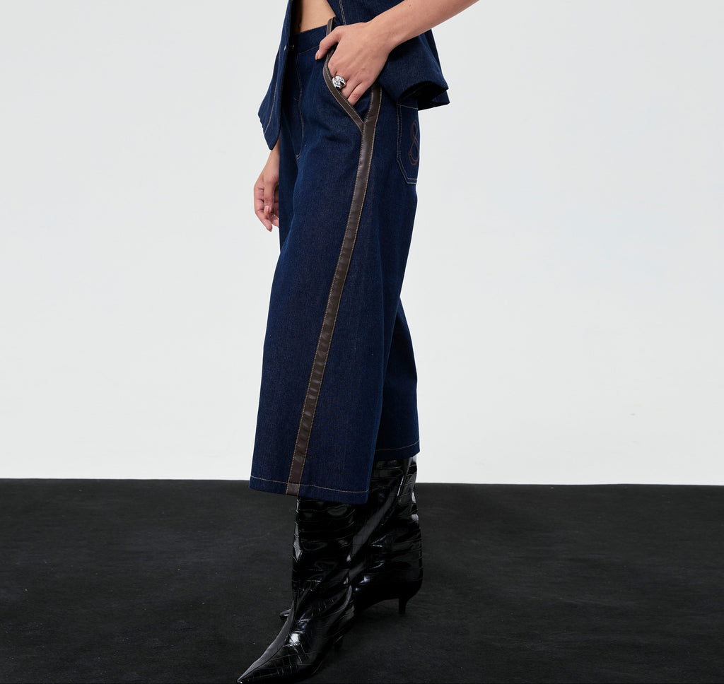 BAGGY CAPRI FW25 Dark Denim (Mid-Rise