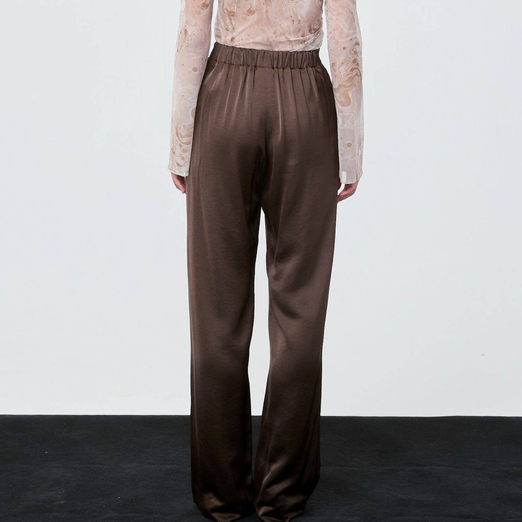 SATIN PANTS FW25 Brown