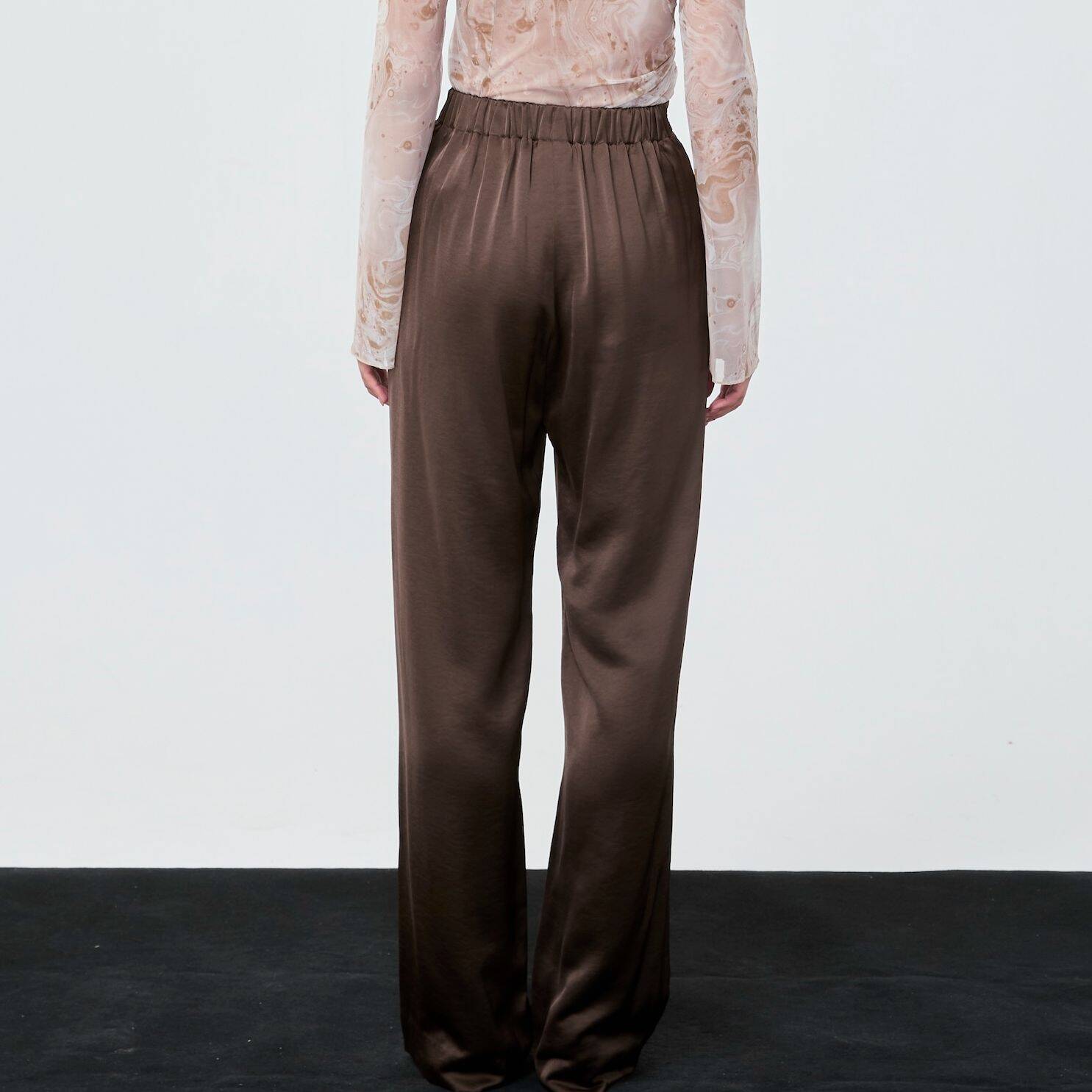 SATIN PANTS FW25 Brown