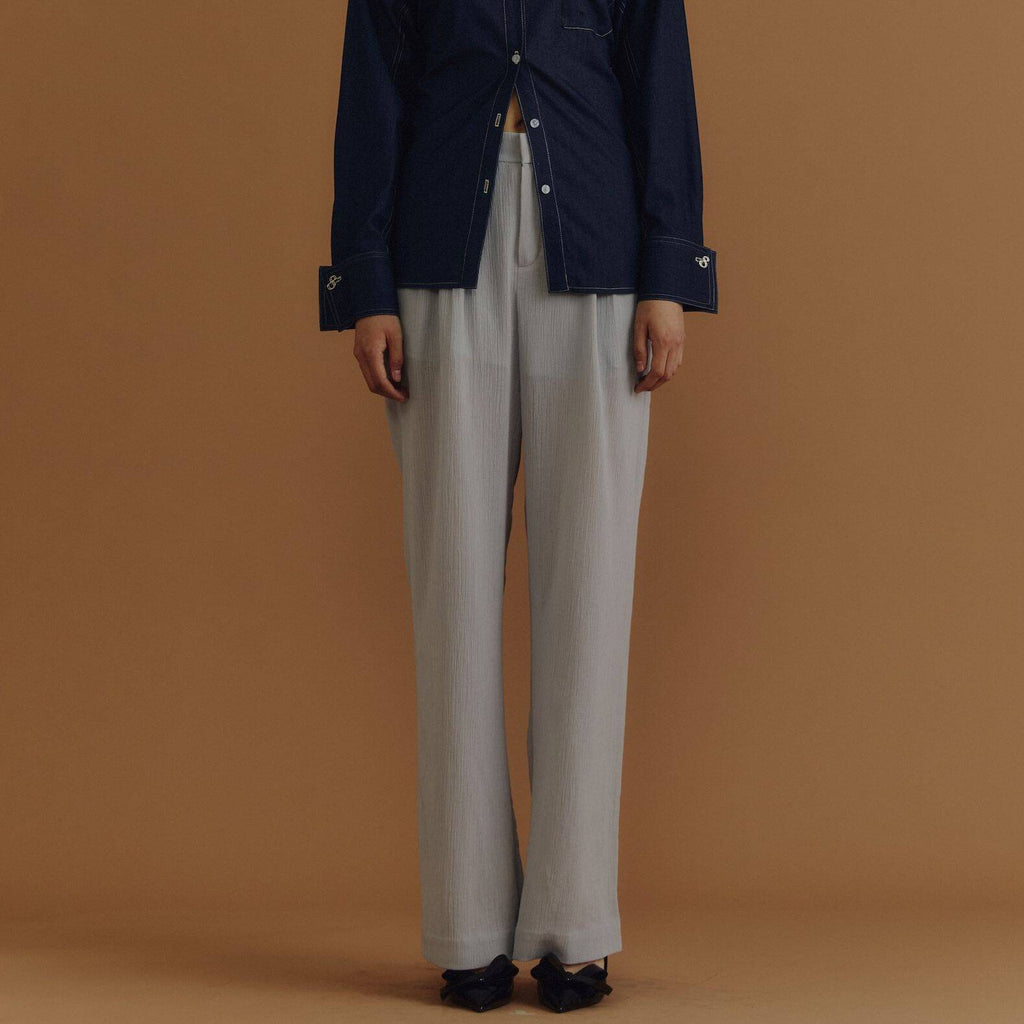 PLEATED PANTS PF25 (Back Elastic Waistband)