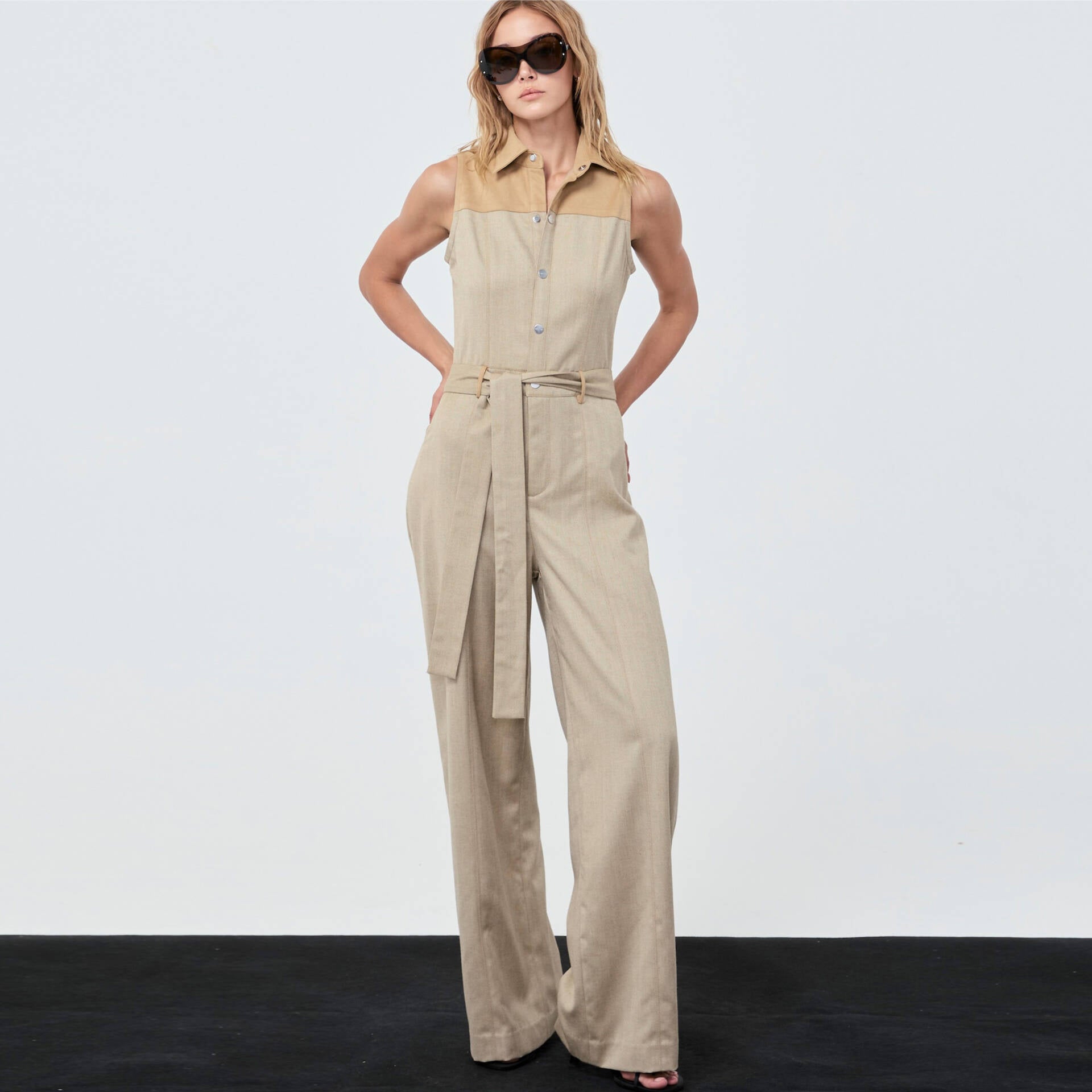 JUMPSUIT FW25 Herringbone/Suede Beige