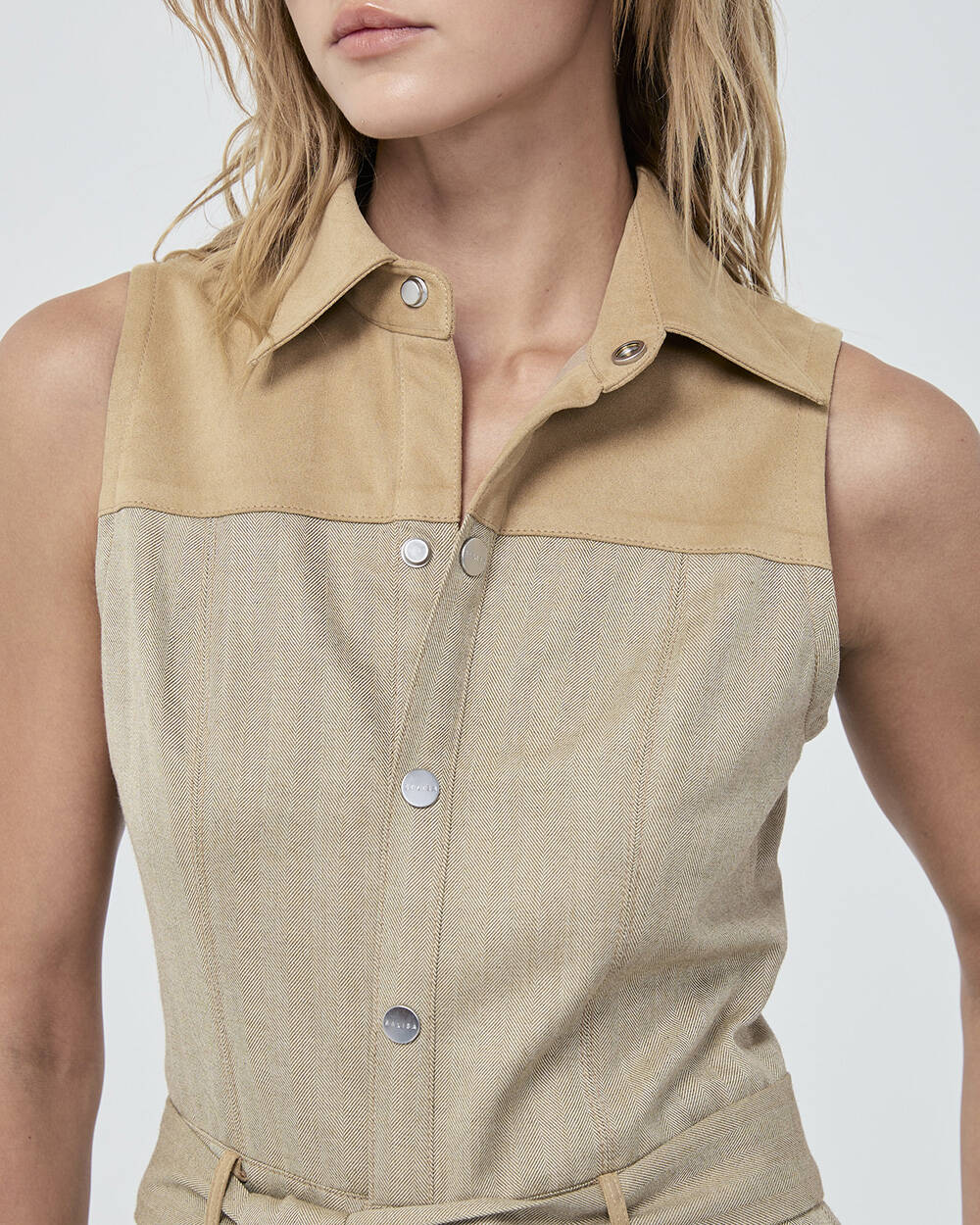 JUMPSUIT FW25 Herringbone/Suede Beige