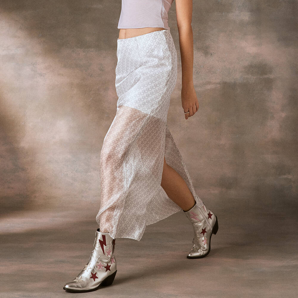 SKIRT PF24 SHEER PRINT