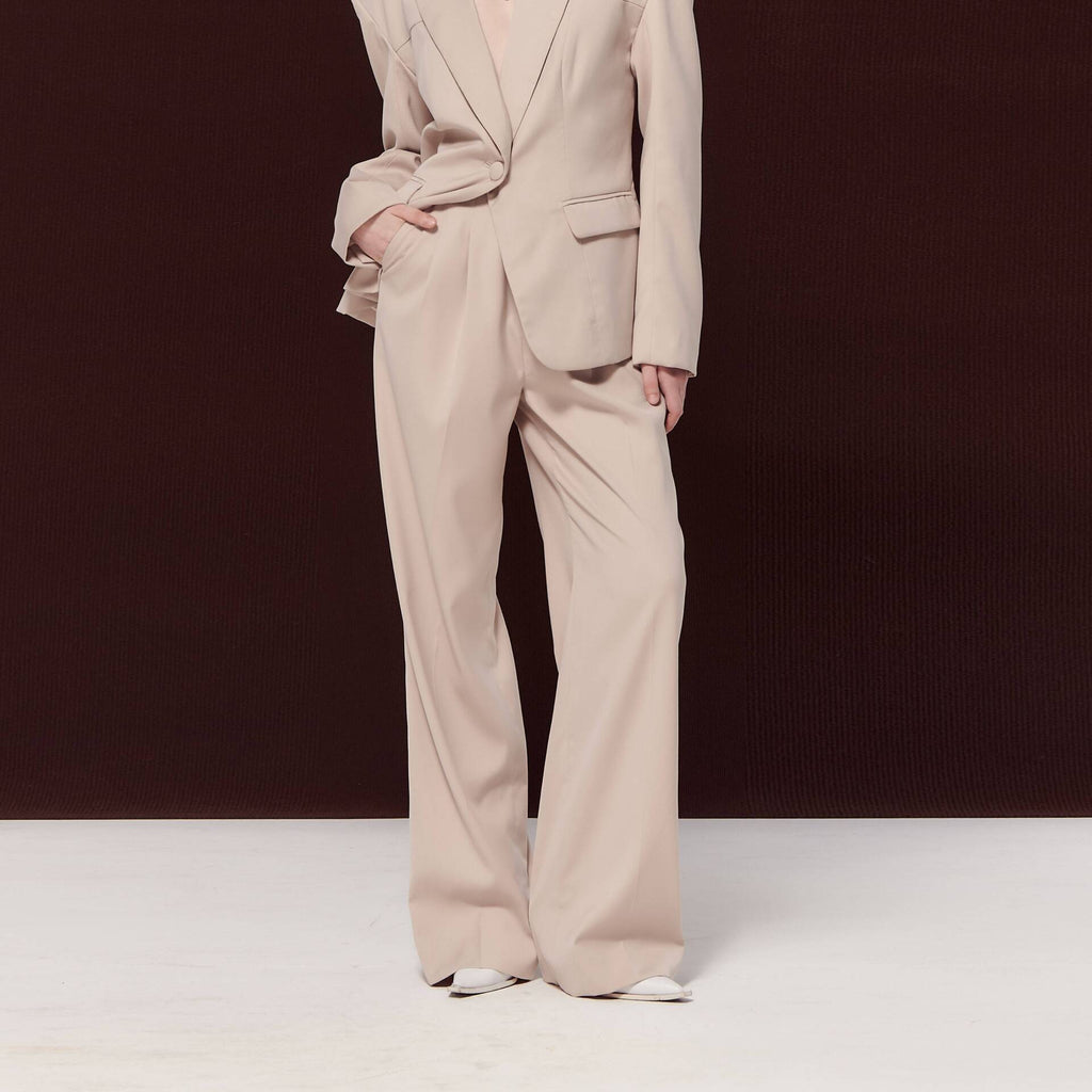 PANTS FW23 Pleated High Waist Work Pants Ivory