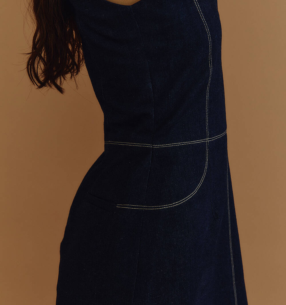 U-NECK DRESS PF25  Dark Denim