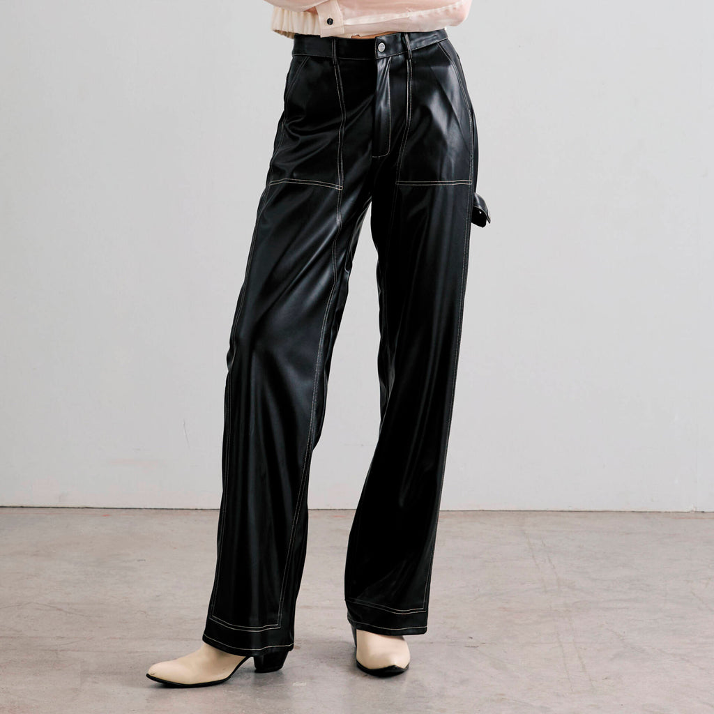 RIDE PANTS Mid-Rise Vegan Leather