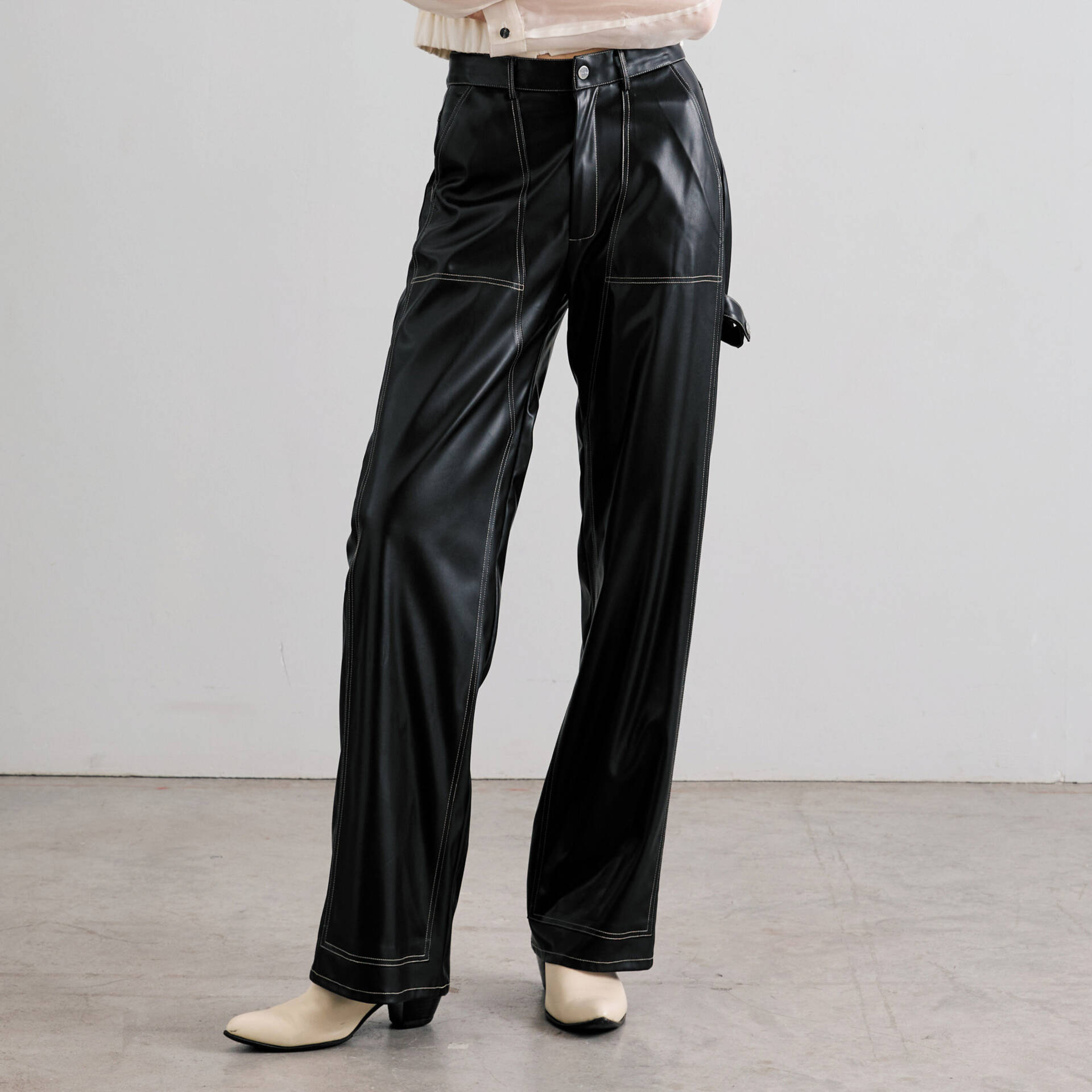 RIDE PANTS Mid-Rise Vegan Leather