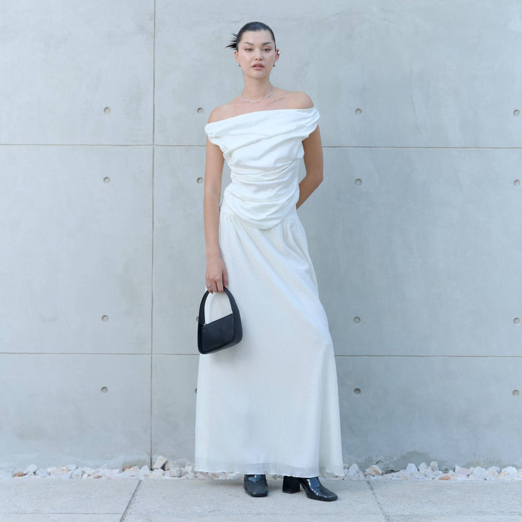 SKIRT RUCHED SS25 (Recycled Texture Fabric)
