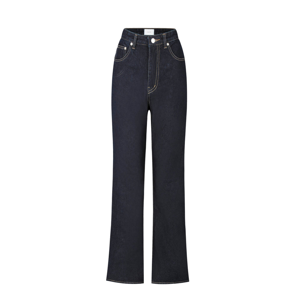 JEANS Flare/Folded High Waist Dark Denim