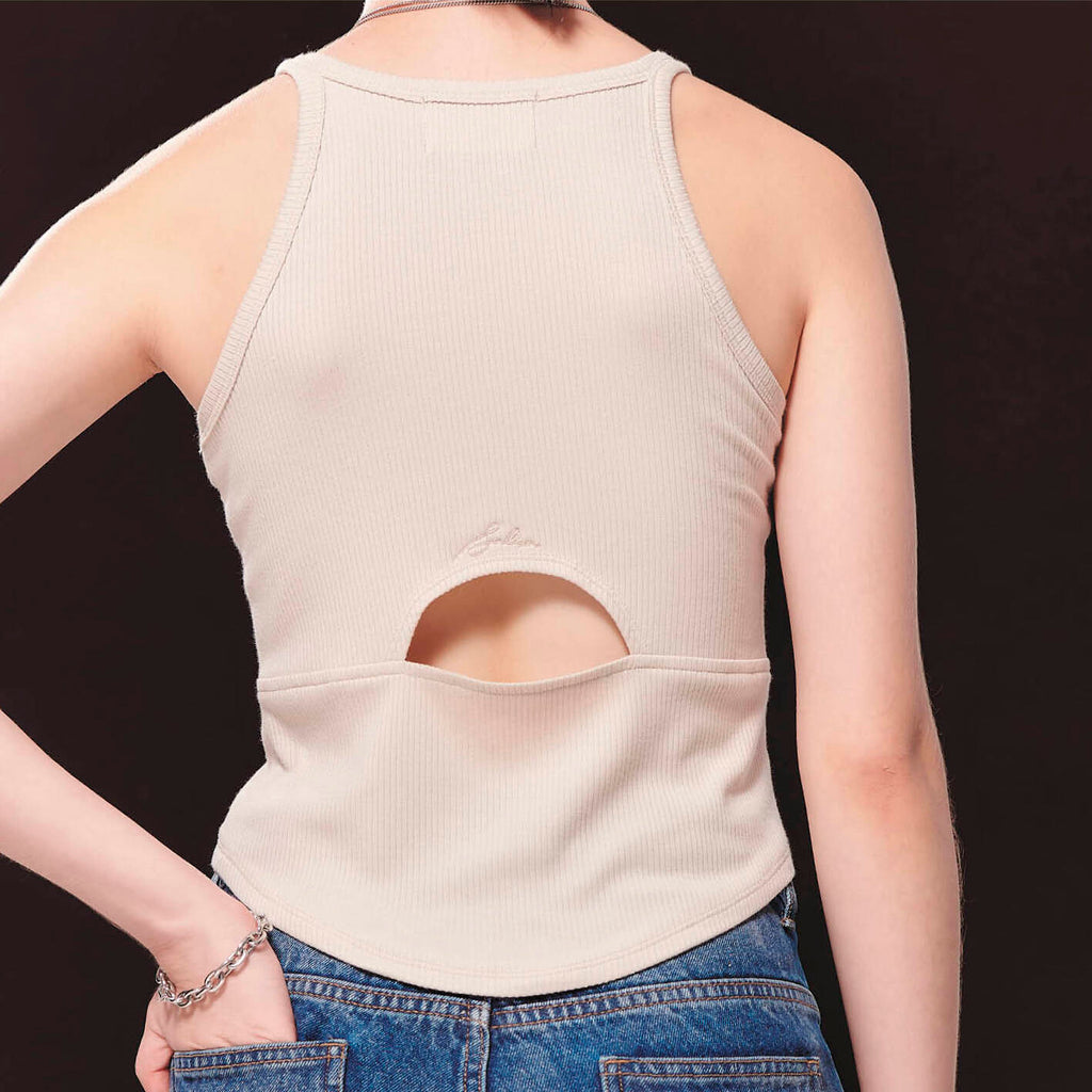 TANK Curve Crop Top Almond Milk