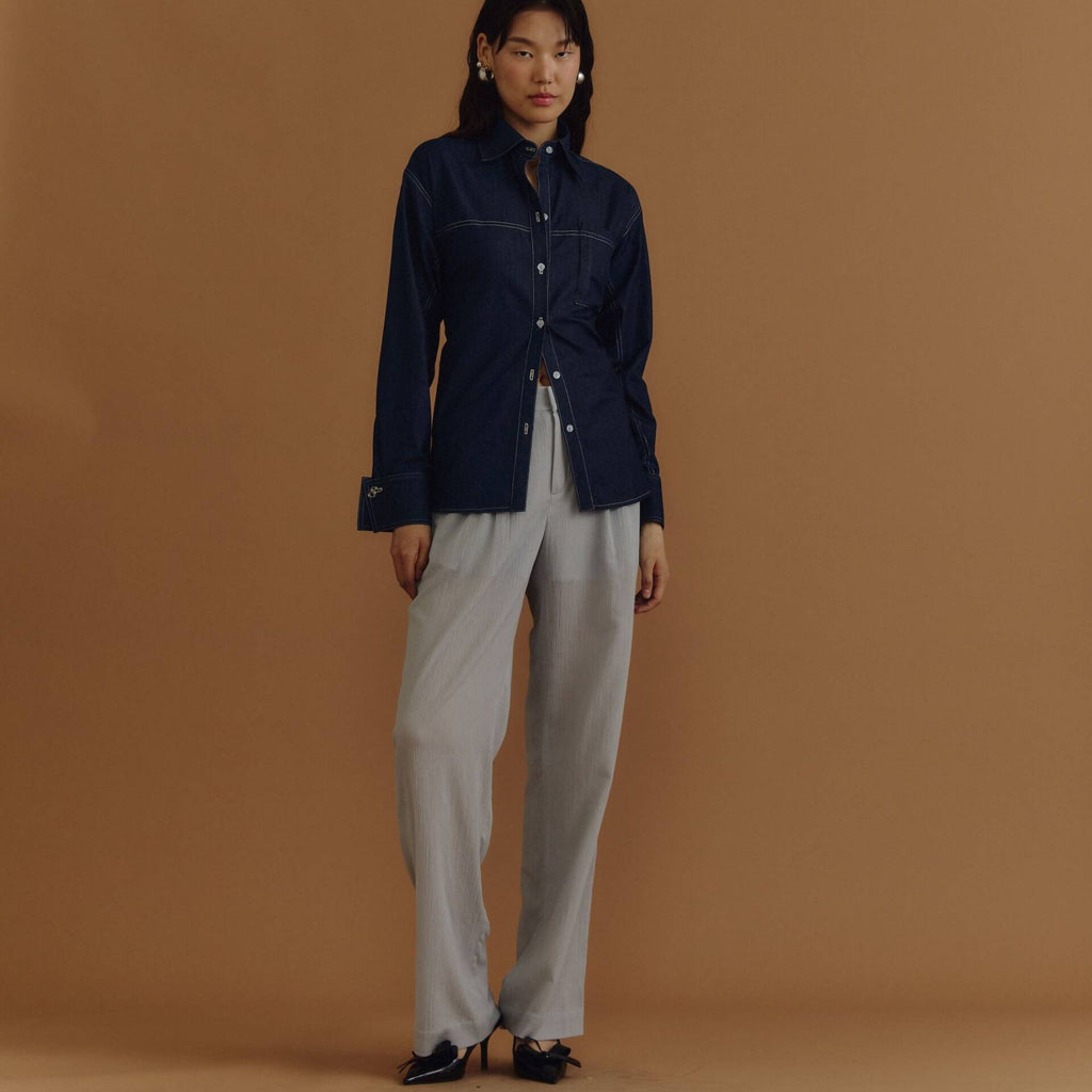 PLEATED PANTS PF25 (Back Elastic Waistband)