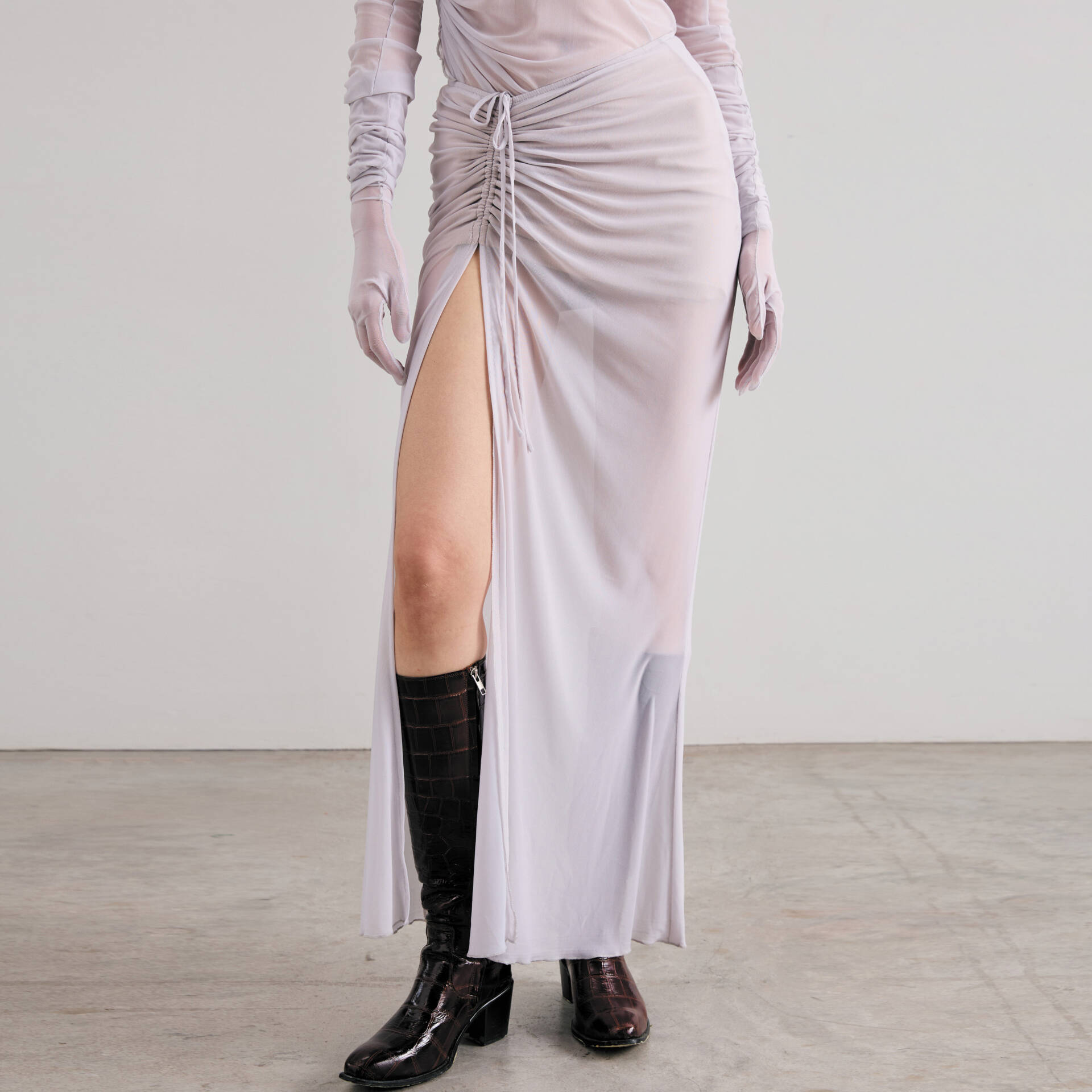 MESH FW24 Ruched Skirt Grey