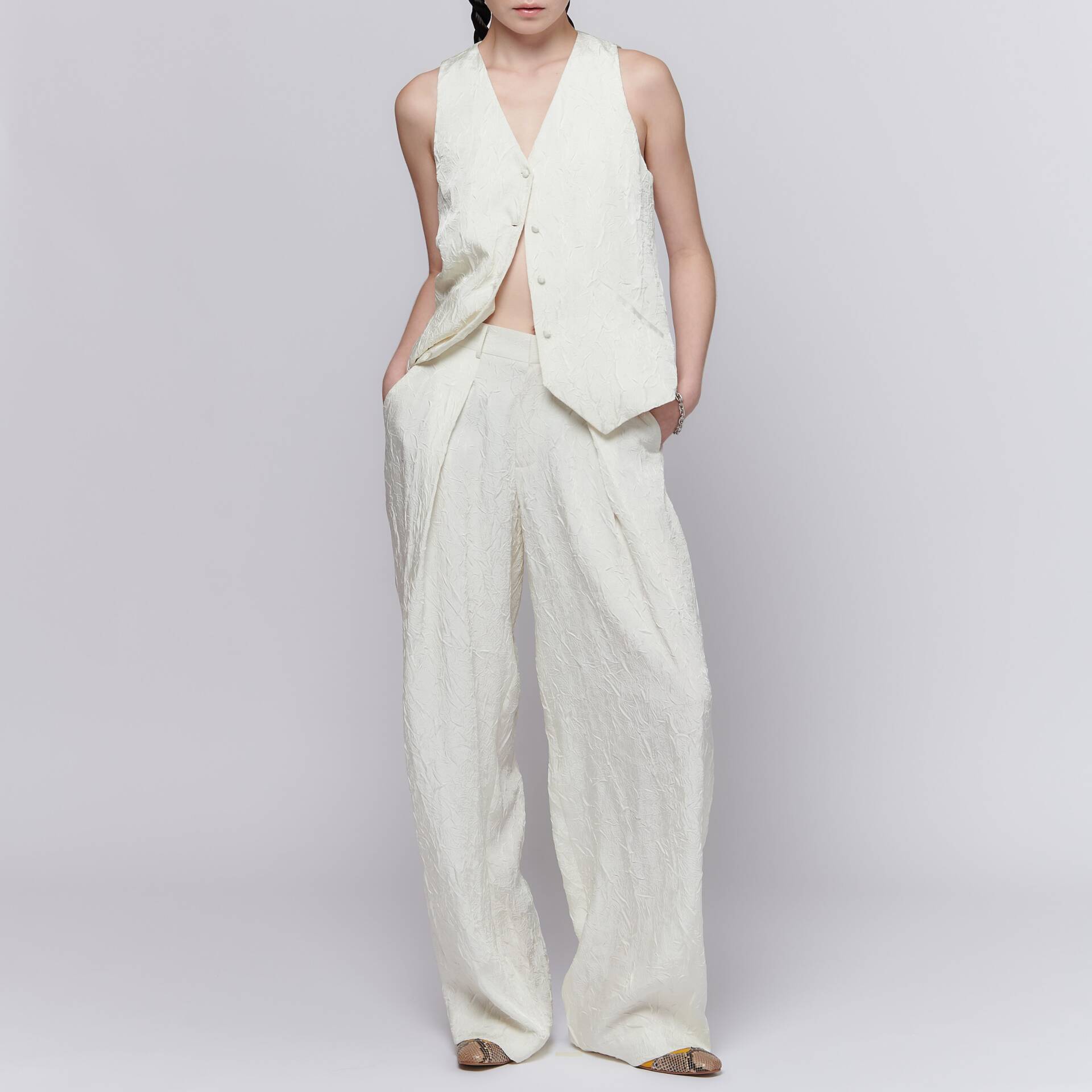PANTS IVORY GRANITE Low-Rise Loose