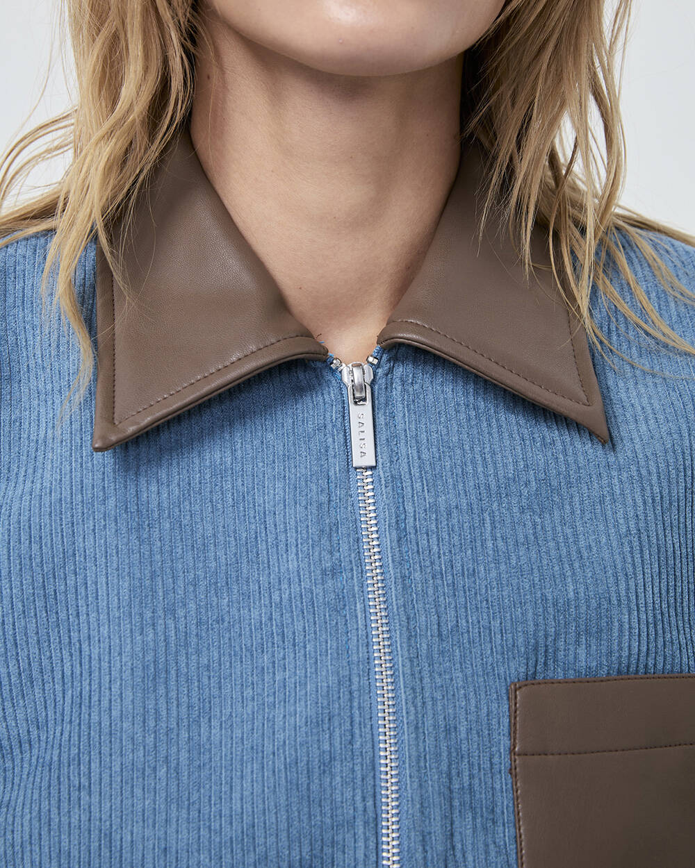 JACKET FW25 Corduroy Ocean Cropped