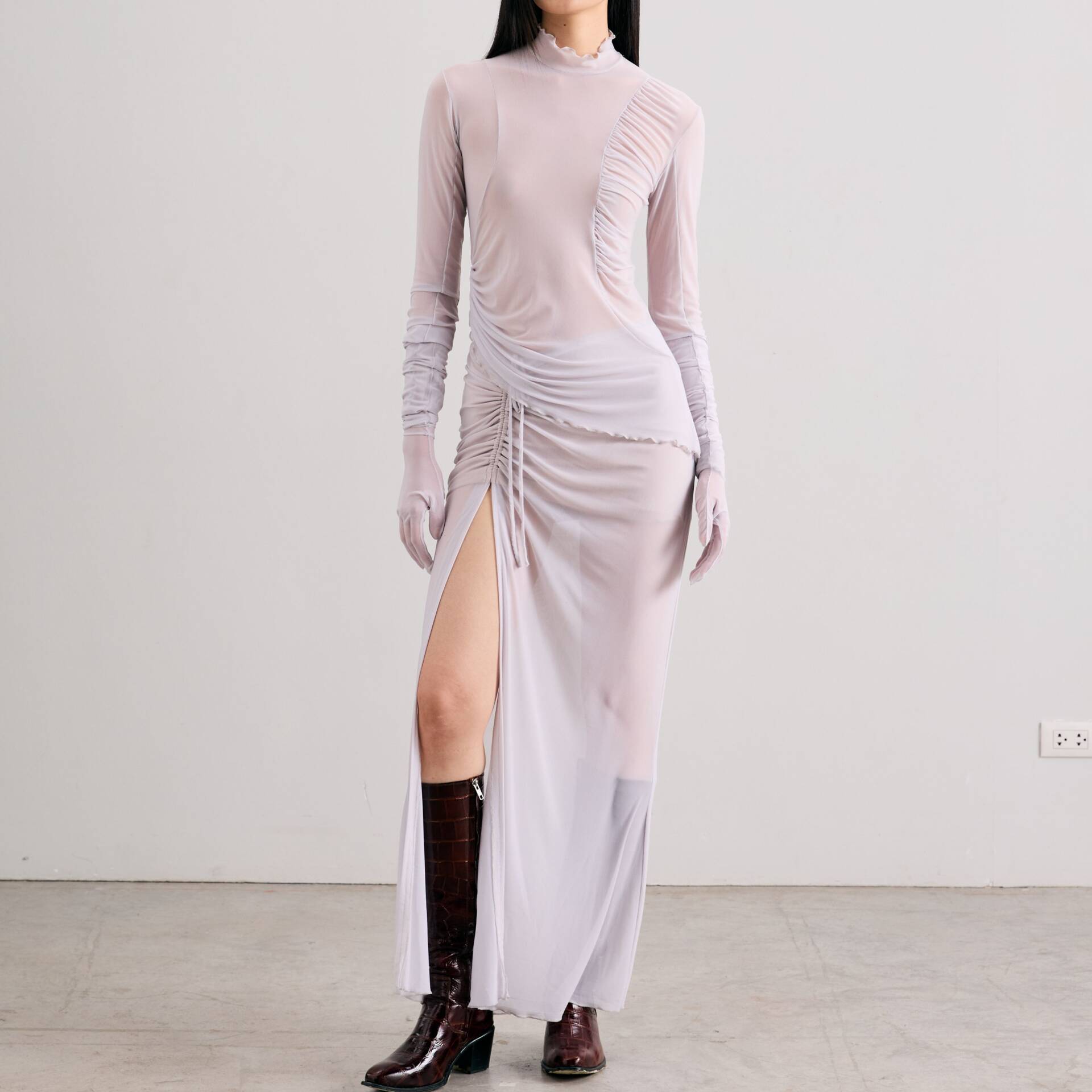 MESH FW24 Ruched Skirt Grey