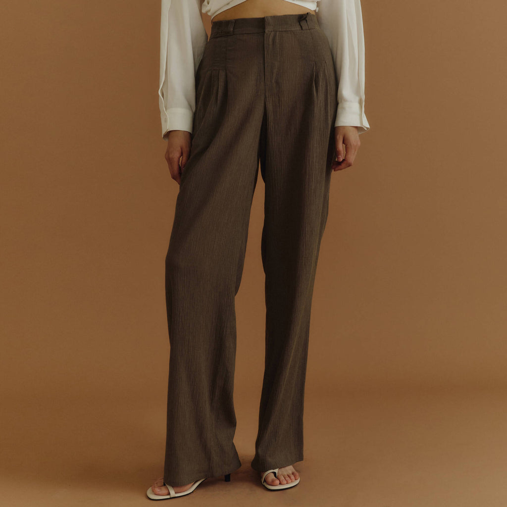 PLEATED PANTS PF25 (Back Elastic Waistband)