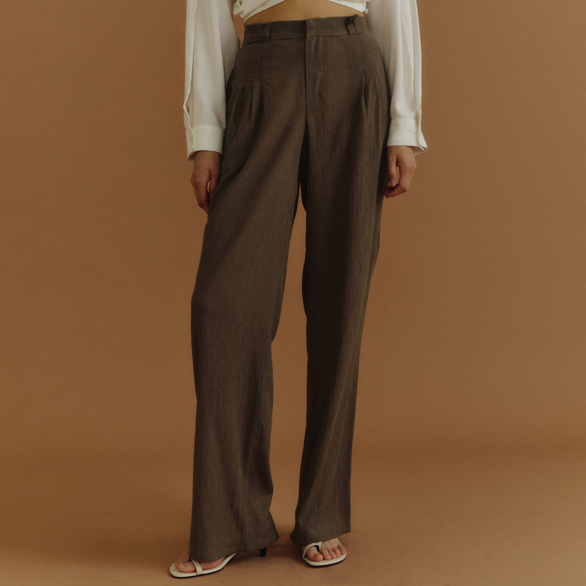 PLEATED PANTS PF25 (Back Elastic Waistband)
