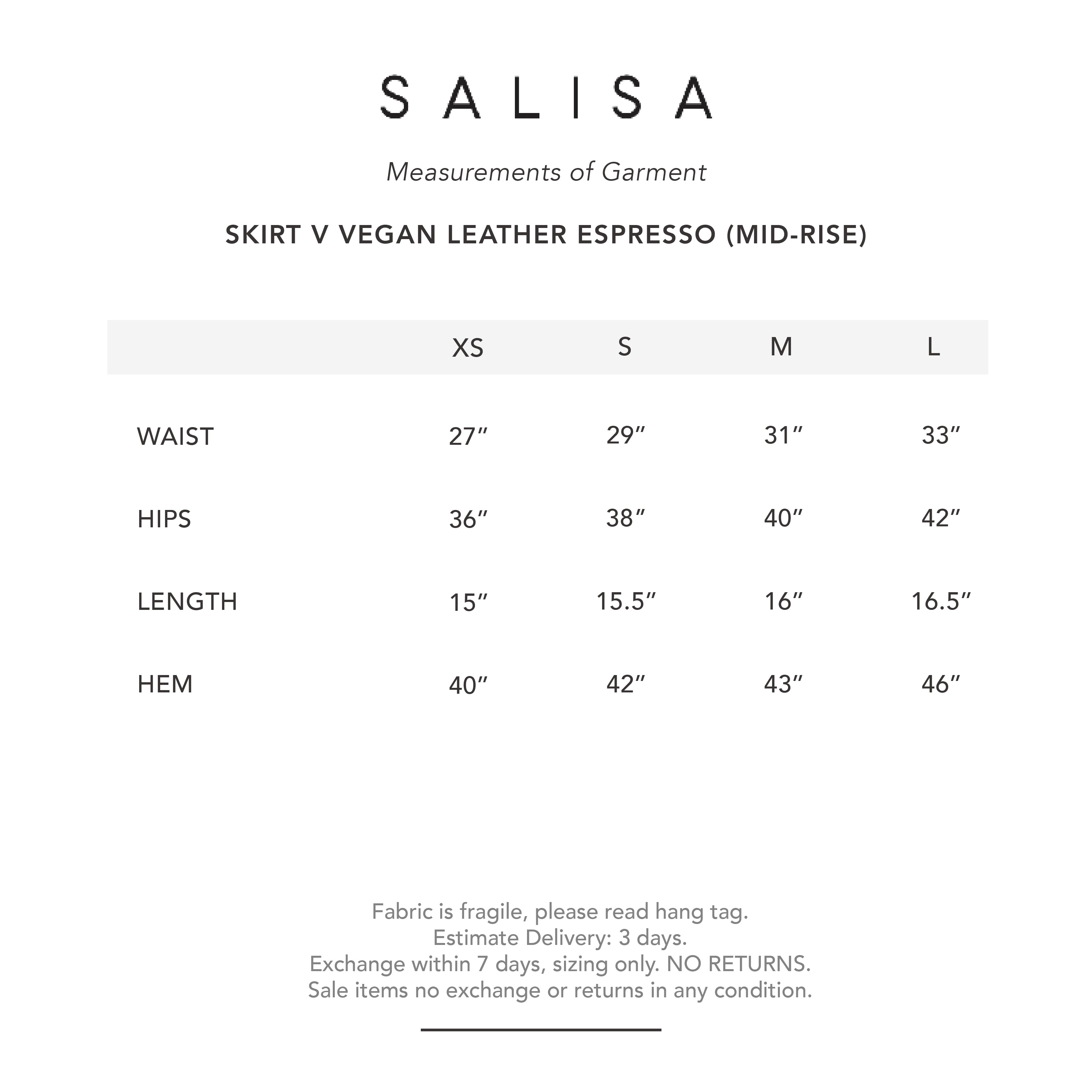 SKIRT V PF25 Vegan Leather Espresso