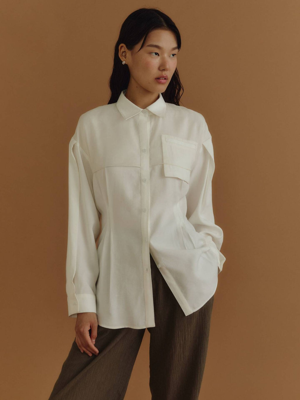 SHIRT PF25 Pleated White