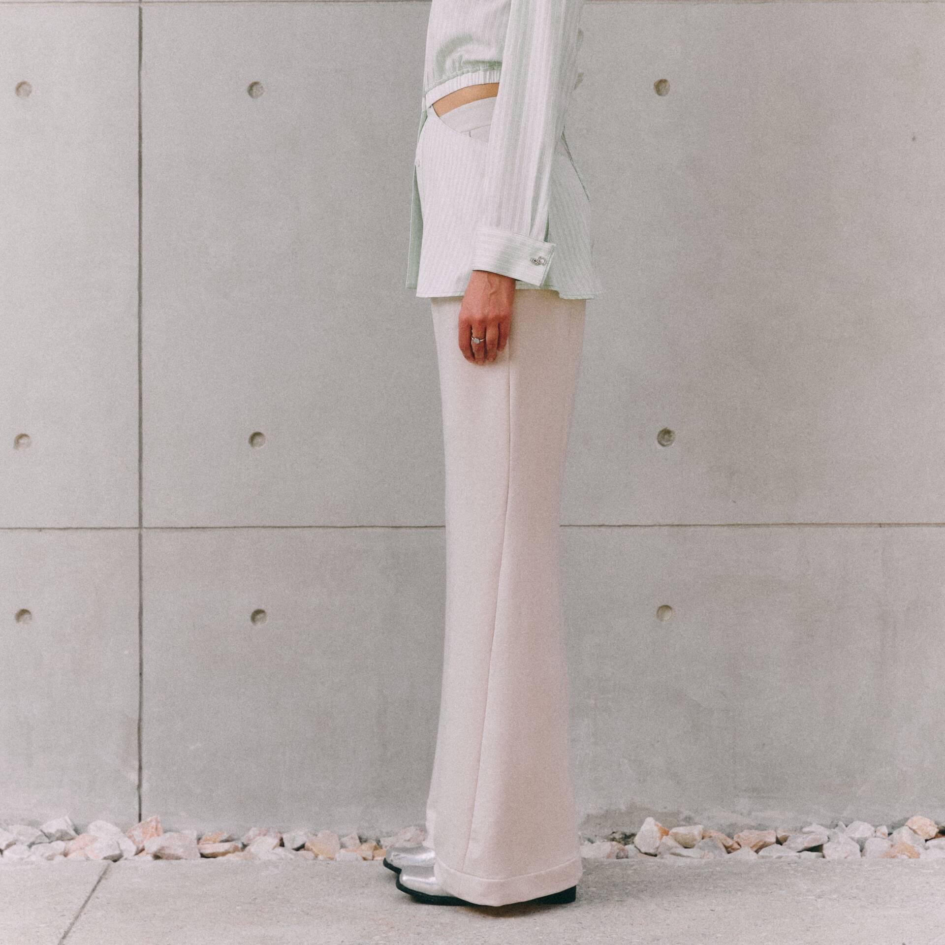 TWIST PANTS SS25 SOFT JERSEY High Waist Mushroom