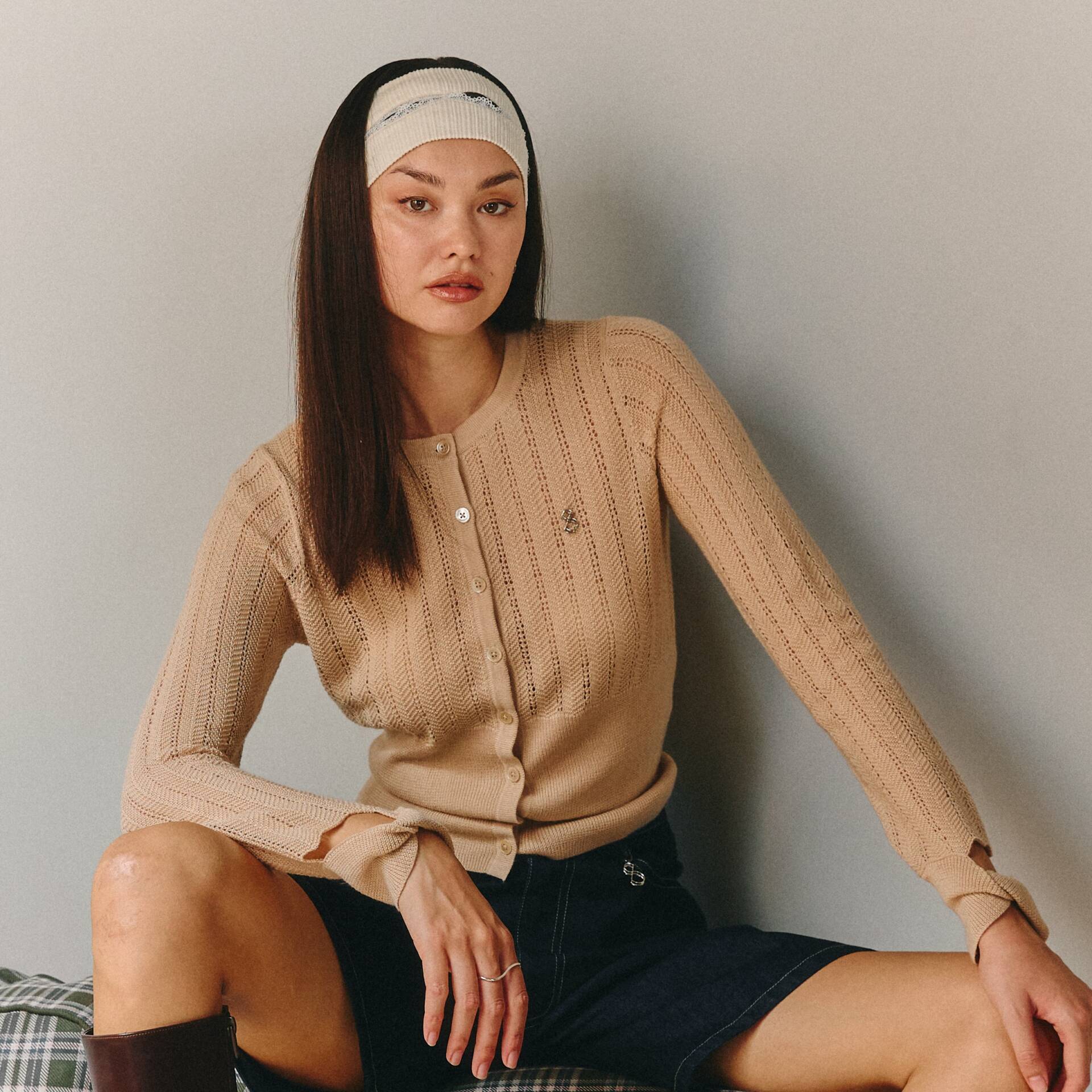 CARDIGAN Cropped (Imported Italian Wool Yarns)