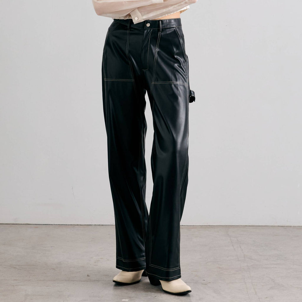 RIDE PANTS Mid-Rise Vegan Leather
