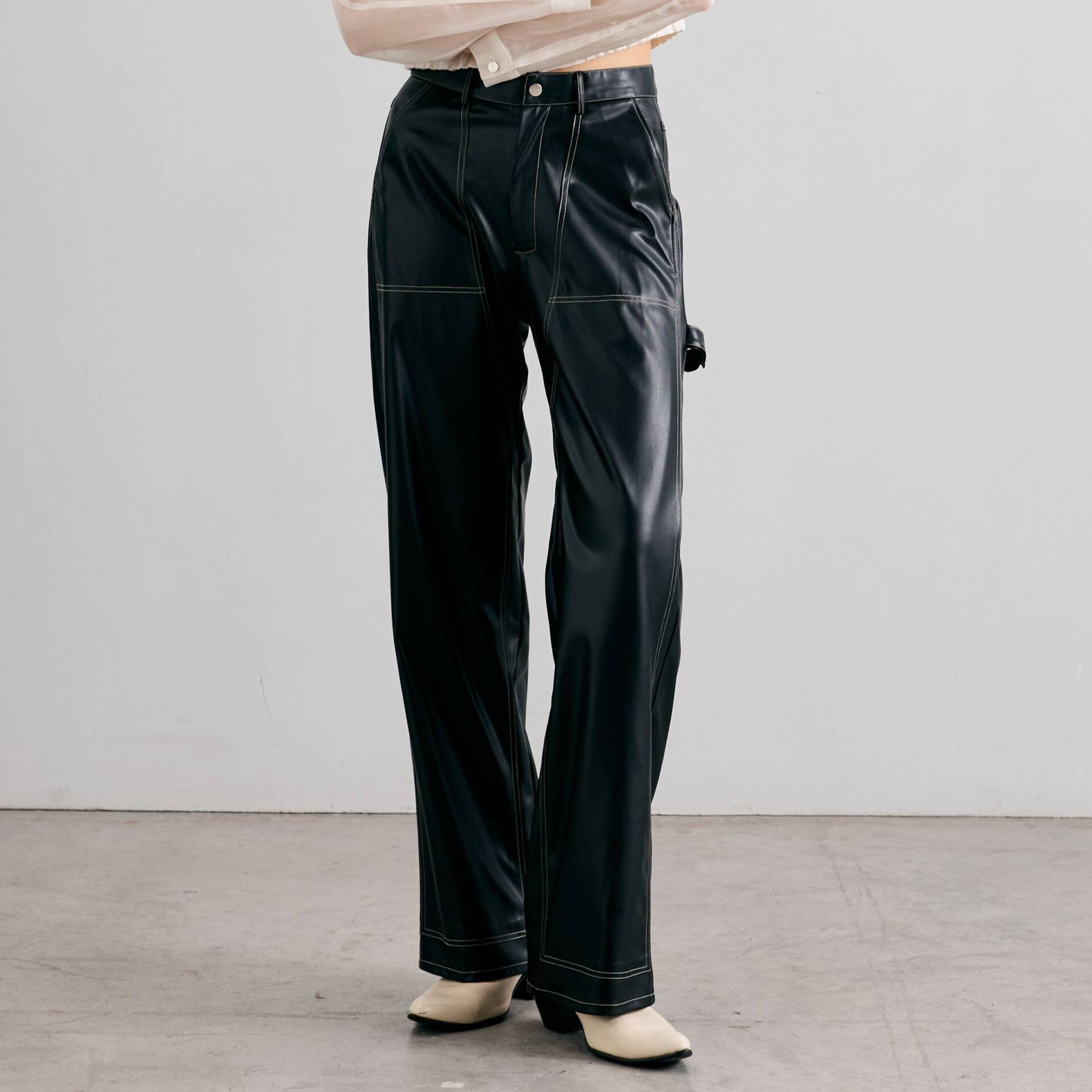 RIDE PANTS Mid-Rise Vegan Leather