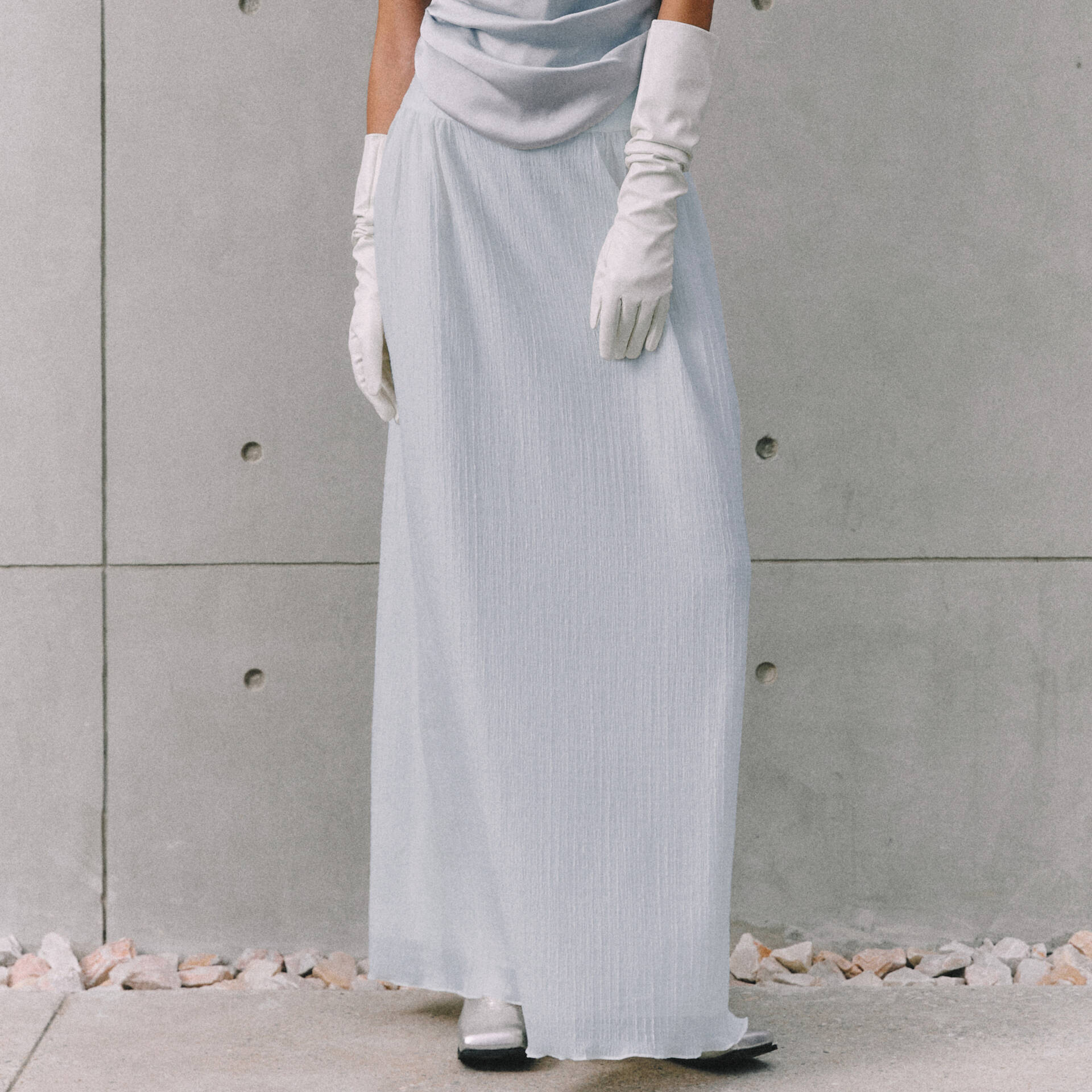 SKIRT RUCHED SS25 (Recycled Texture Fabric)