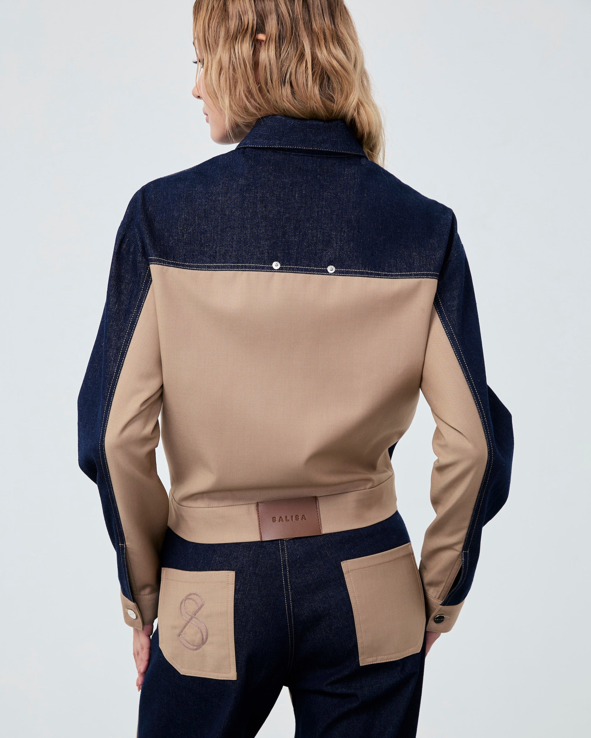 DENIM JACKET FW25 Cropped Denim/Wool Taupe