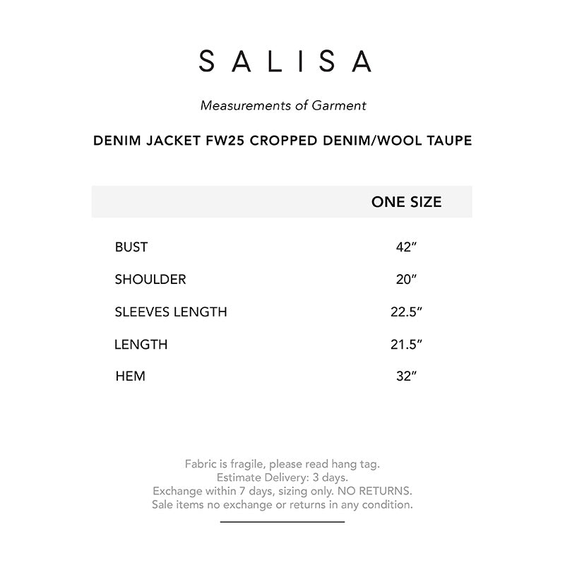 DENIM JACKET FW25 Cropped Denim/Wool Taupe