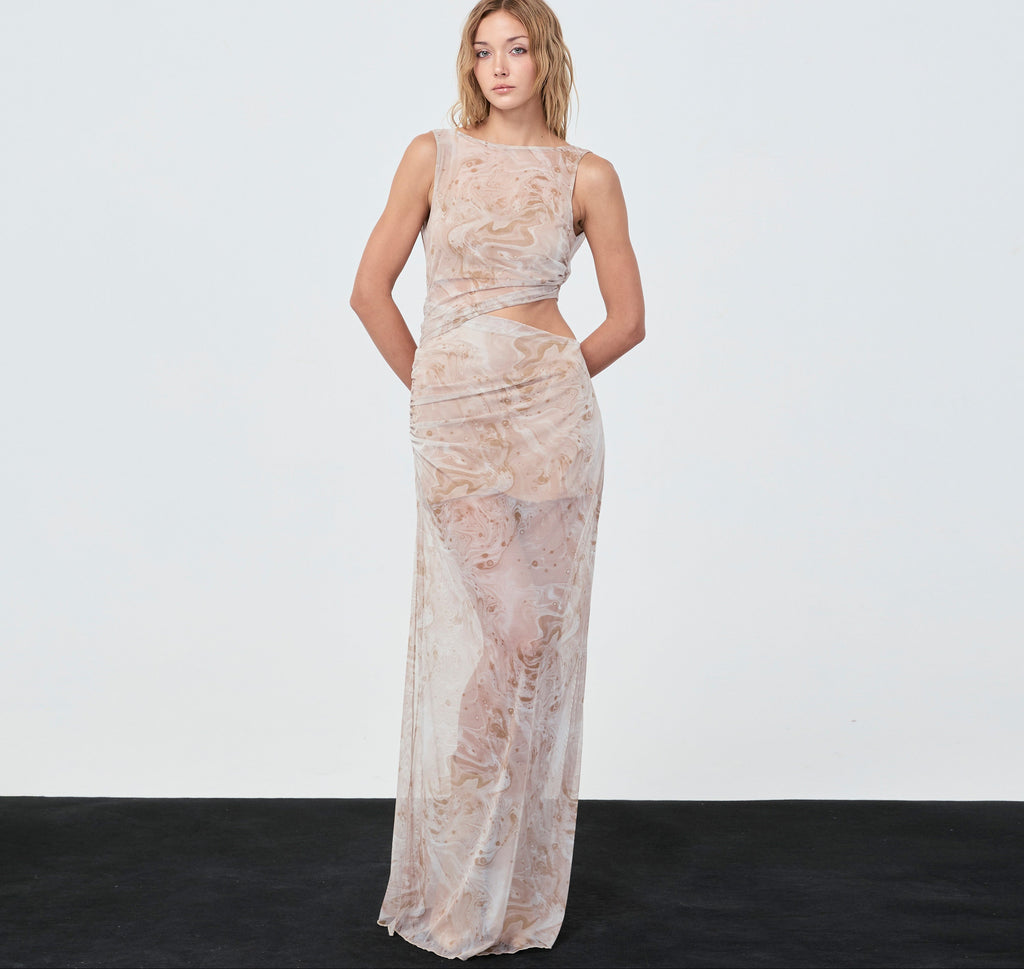 MESH WATERCOLOR DRESS