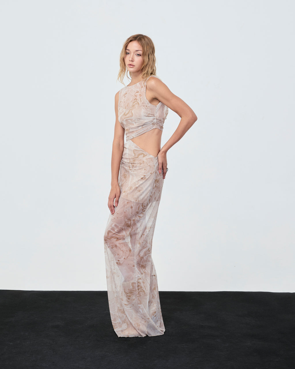 MESH WATERCOLOR DRESS