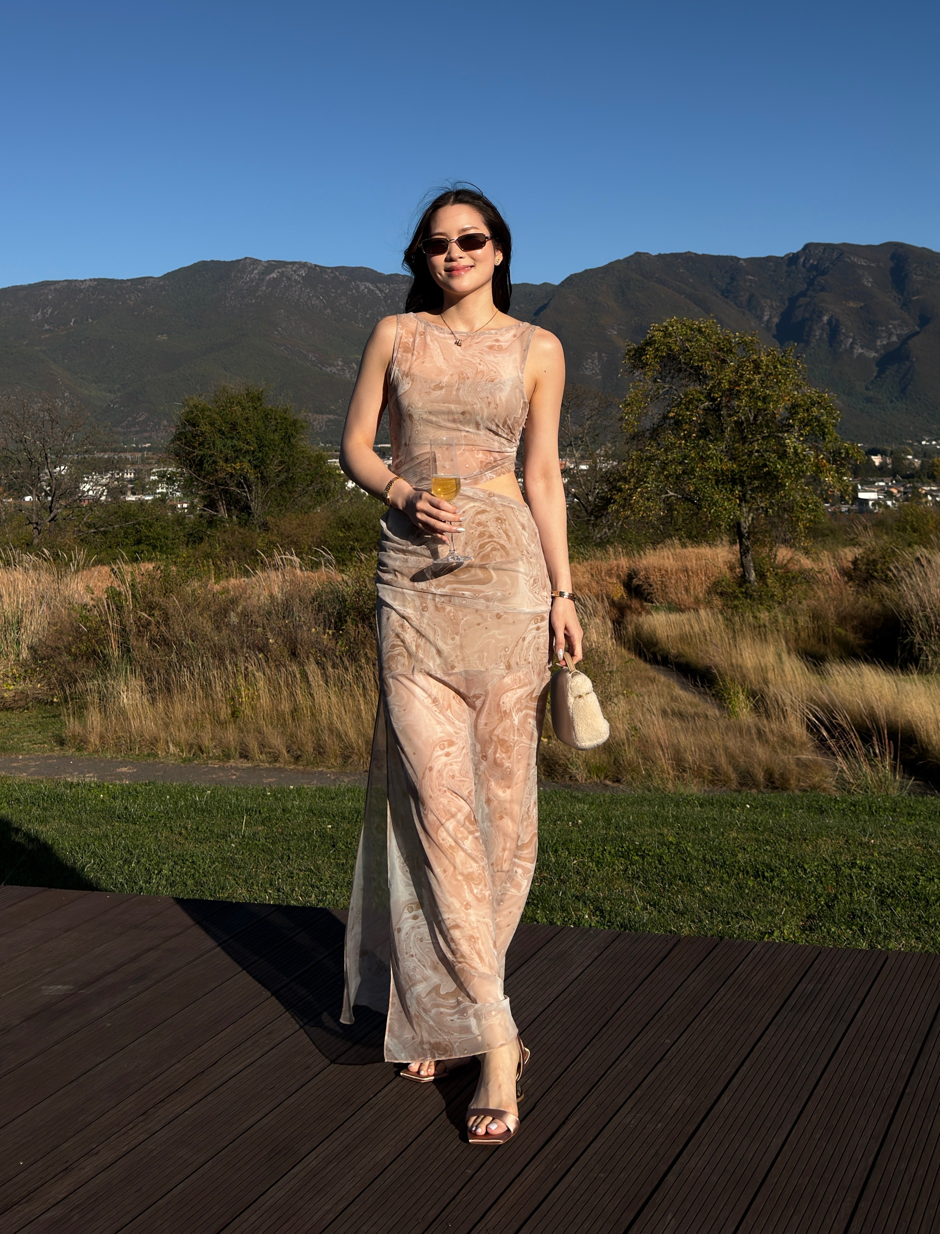 MESH WATERCOLOR DRESS