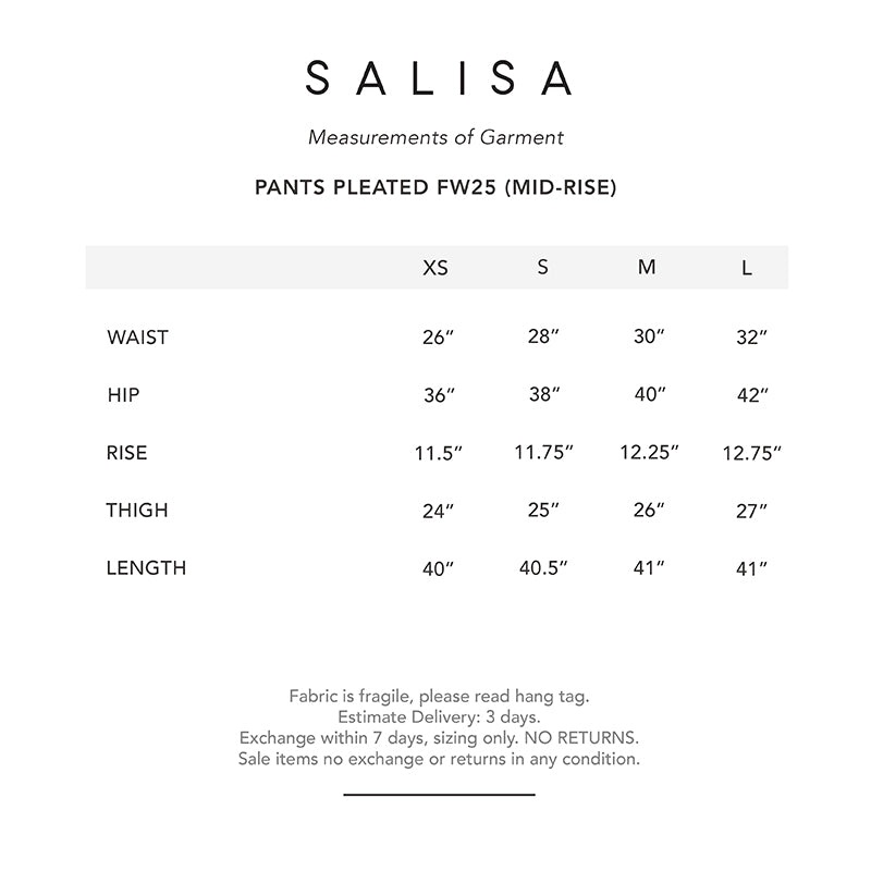 PANTS PLEATED FW25 Herringbone Beige Mid-Rise