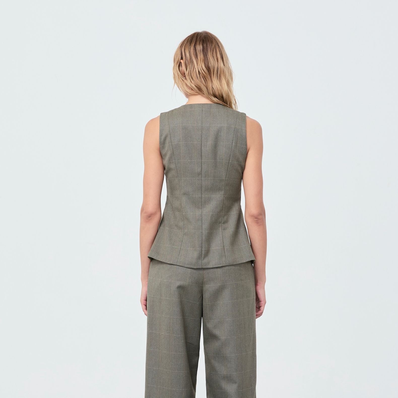 VEST FW25 Plaid Moss